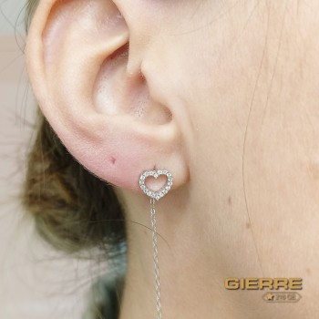 SPLAOR015 Heart needle & thread earrings SPLAOR015 Heart needle & thread earrings